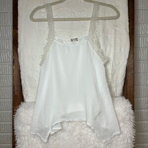 Intimately Free People Lace Strap Camisole Shark Bite Hem Sleeveless Blouse
